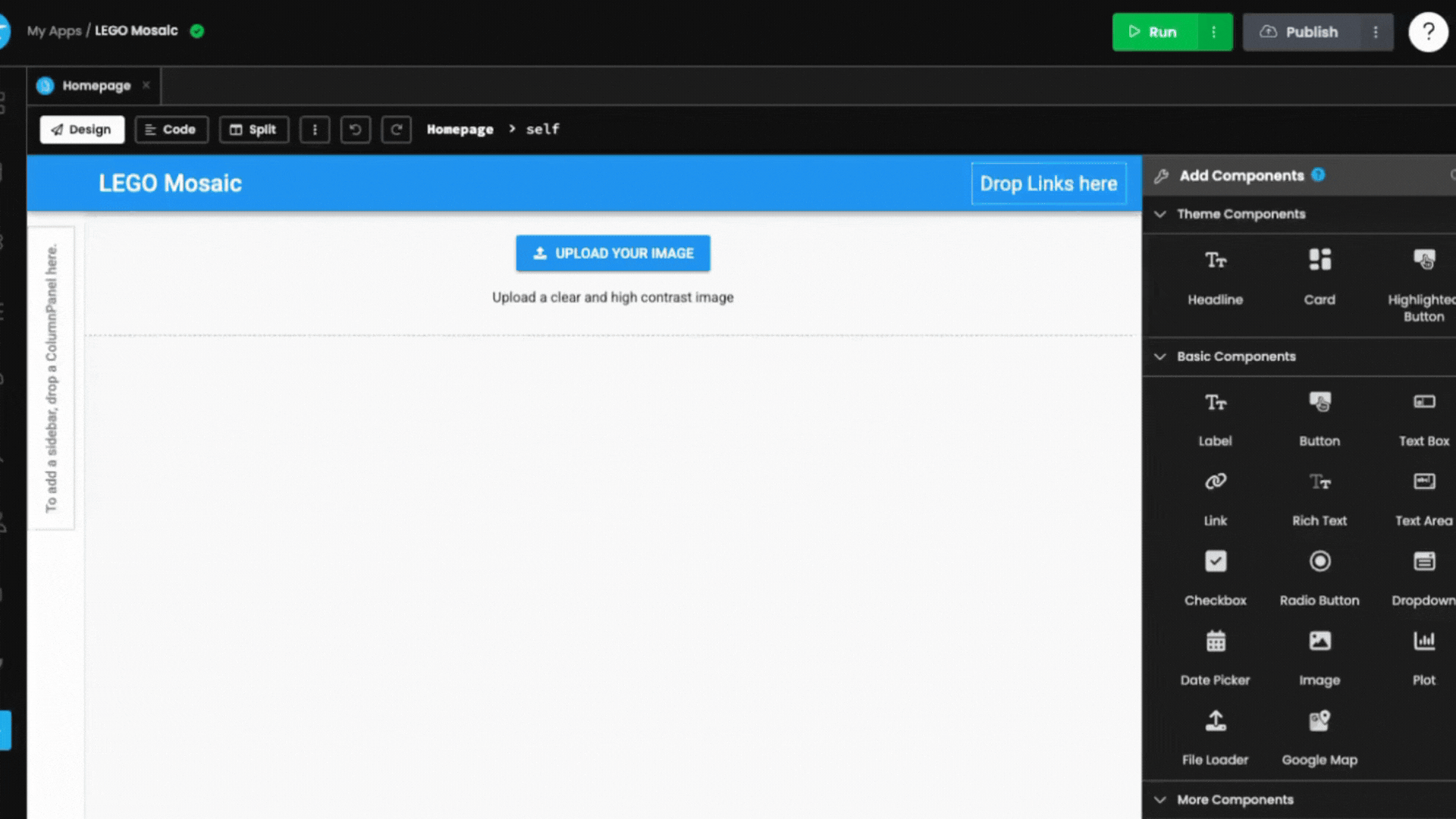 Clicking the Publish button in Anvil and receiving a unique public URL to share the app with others