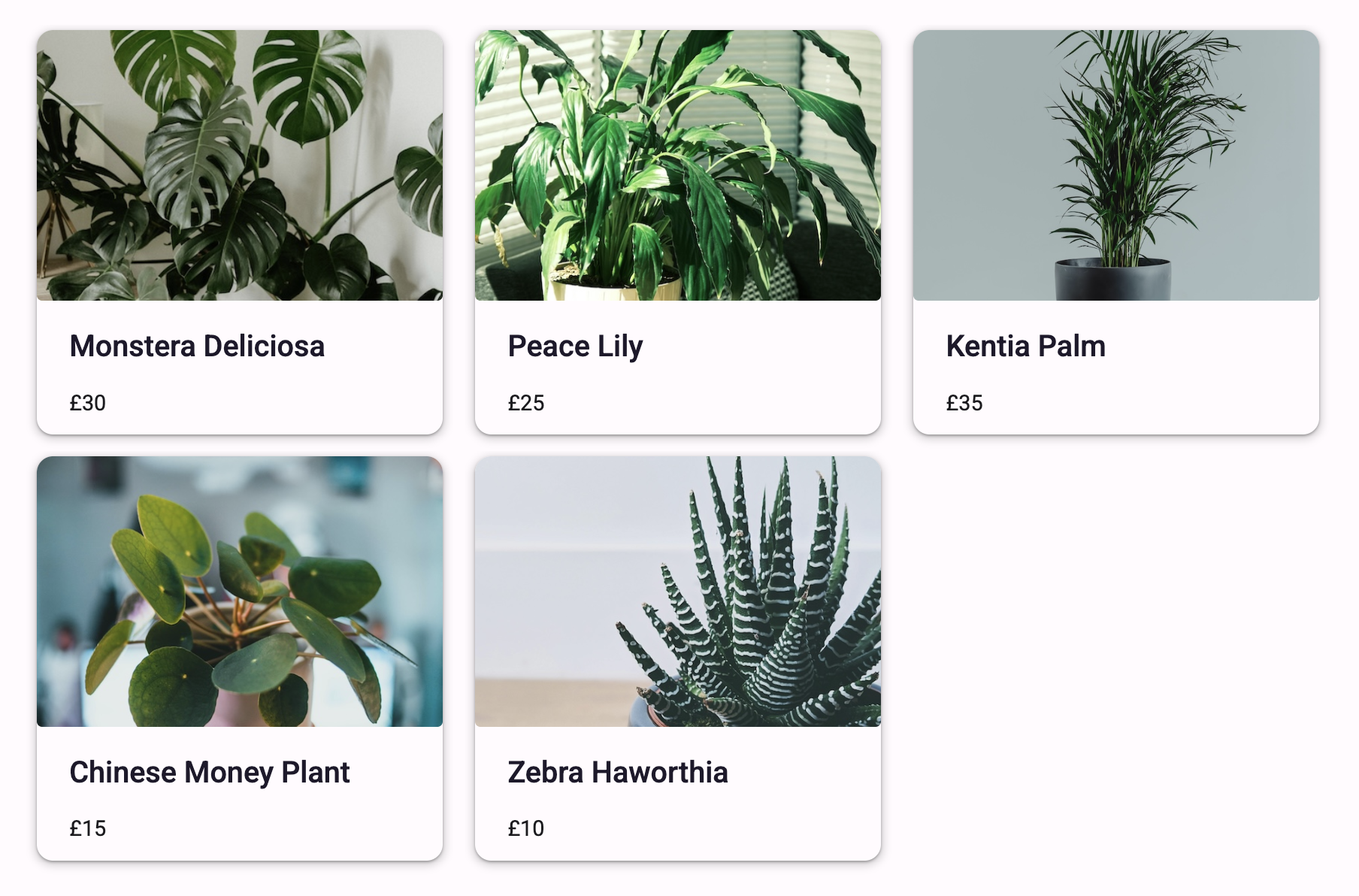 Example of Cards in a FlowPanel. The width of each Card is set to &lsquo;300px&rsquo;.