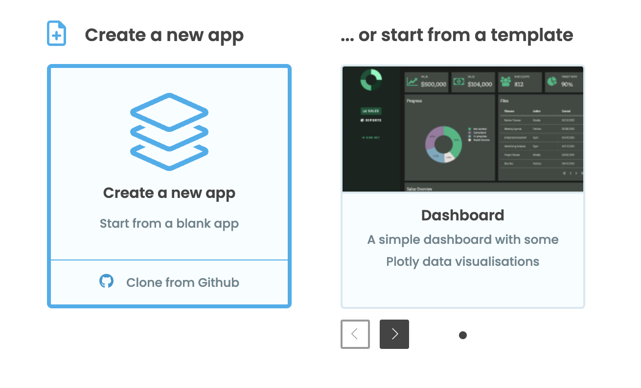 Location of the Create App button